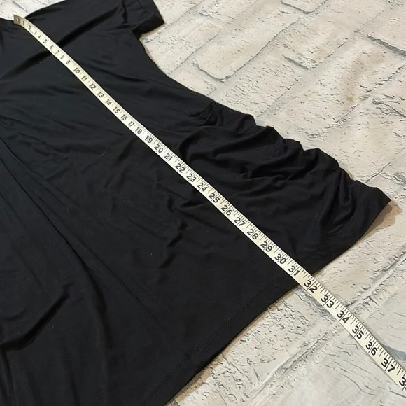 INC Black Relaxed Ruched Blouse - Picture 8 of 8